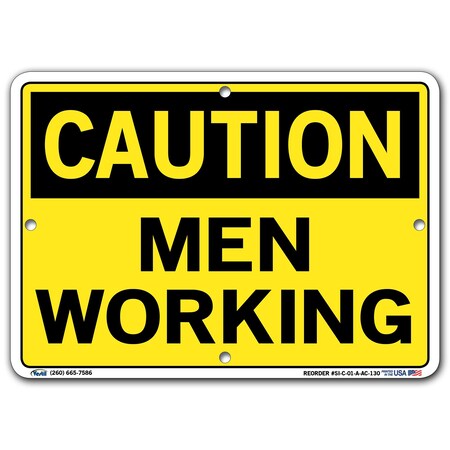 Vestil Sign, Caution, 10.5x7.5", Alum Comp, .130, SI-C-01-A-AC-130 SI-C-01-A-AC-130